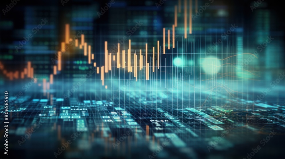 Stock market graph analysis background, investment