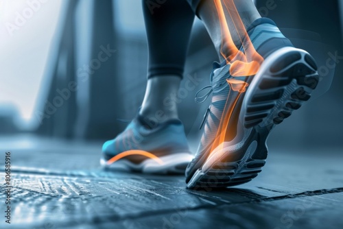 Ankle Pain with Radiating Glow from Bone - Healthcare, Sports Medicine, Physical Therapy