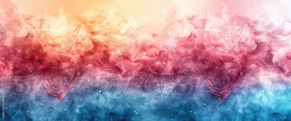 Abstract watercolor background with pastel colored smoke waves. Created with AI