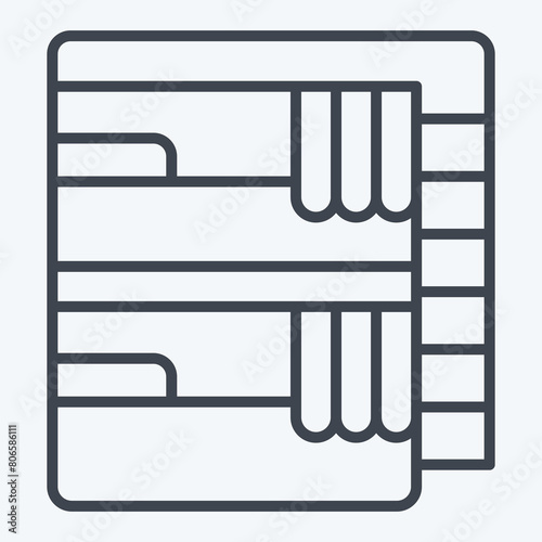 Icon Train Bed. related to Train Station symbol. line style. simple design illustration