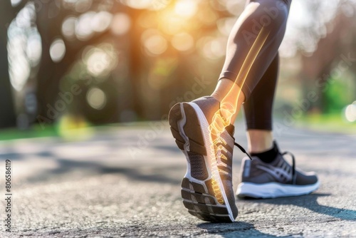Ankle Pain with Radiating Glow from Bone - Healthcare, Sports Medicine, Physical Therapy