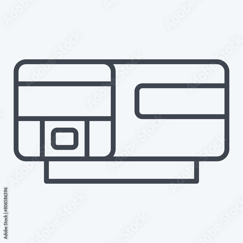Icon Train. related to Train Station symbol. line style. simple design illustration