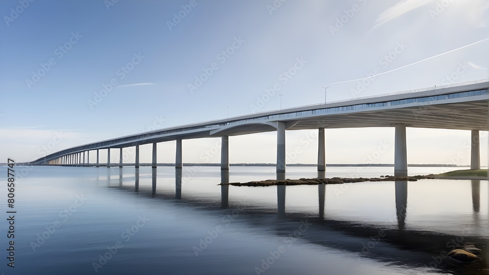 Denmark, Aarhus, Extended View of Endless Bridge