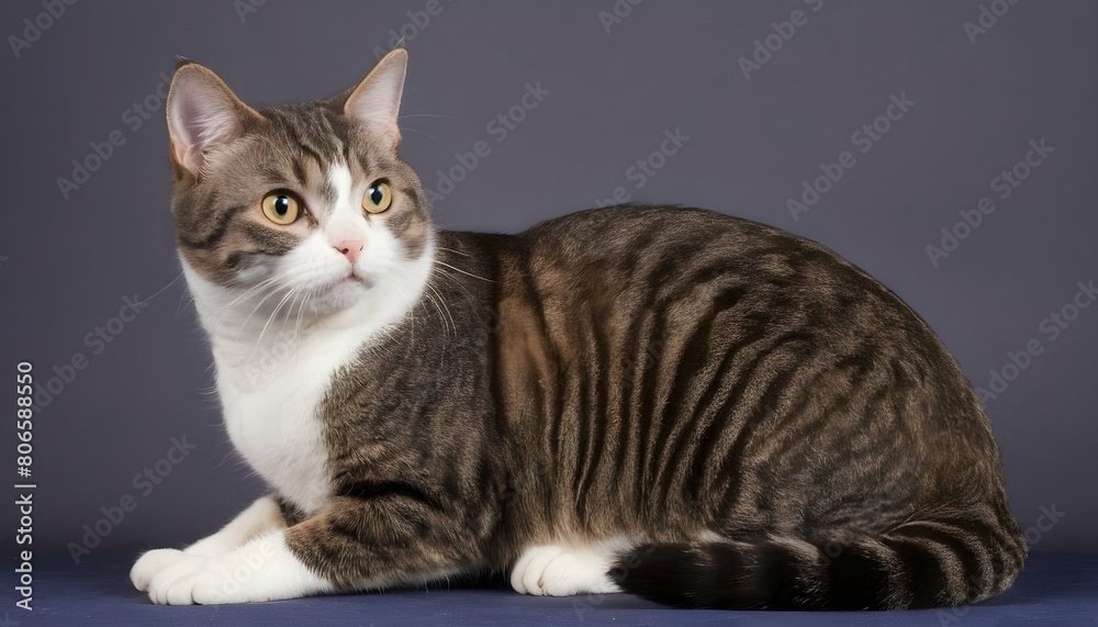 Manx cat with its tailless or stubby tail and round face   (1)