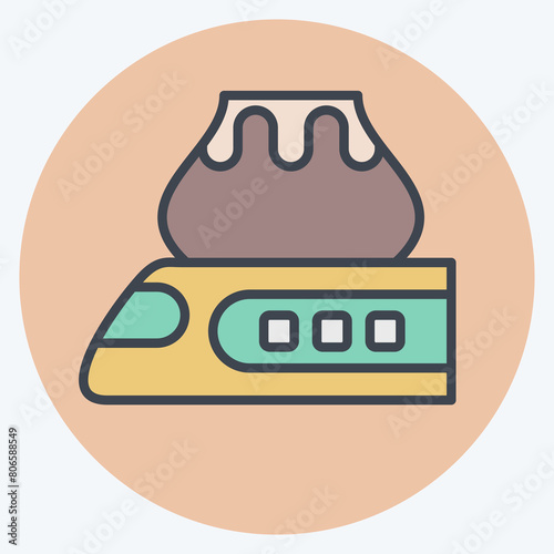 Icon High Speed Train. related to Train Station symbol. color mate style. simple design illustration