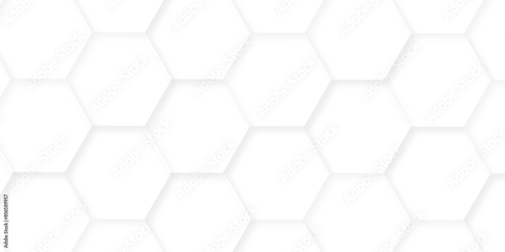 Abstract background with hexagons Abstract hexagon polygonal pattern background vector. seamless bright white abstract honeycomb background.	

