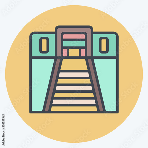 Icon Tunnel. related to Train Station symbol. color mate style. simple design illustration