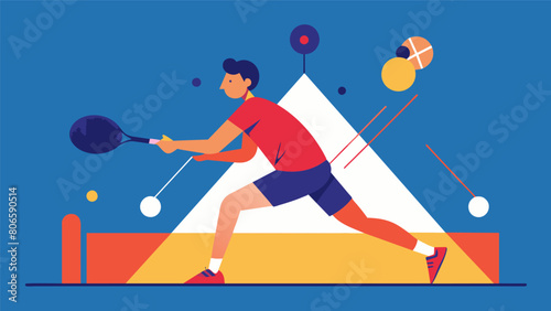 Every point is earned through sweat and tears in the fiercely competitive squash game.. Vector illustration