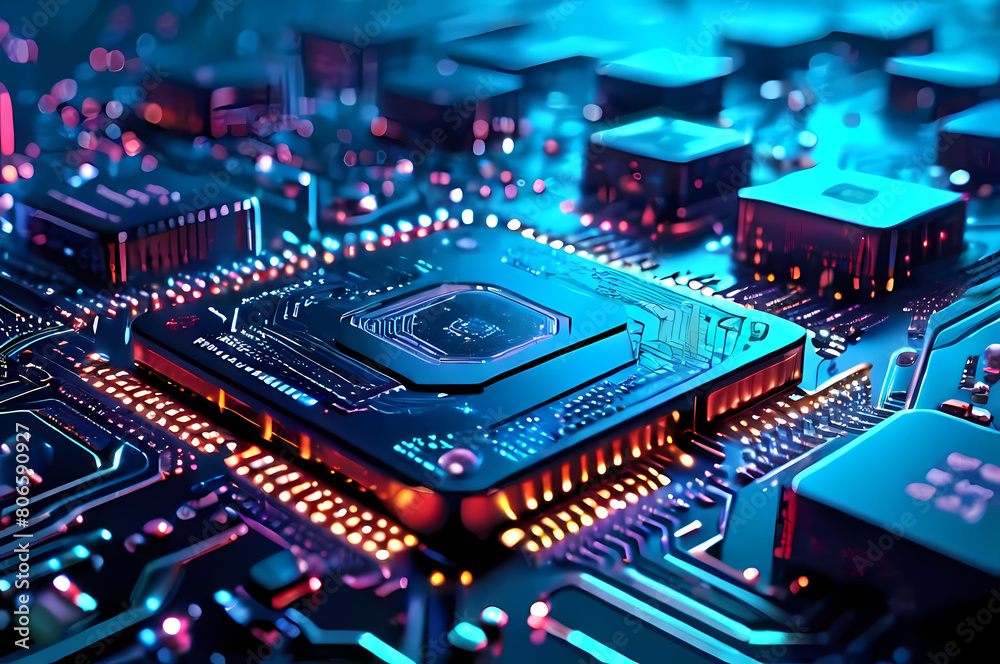 Cybersecurity graphics of chip