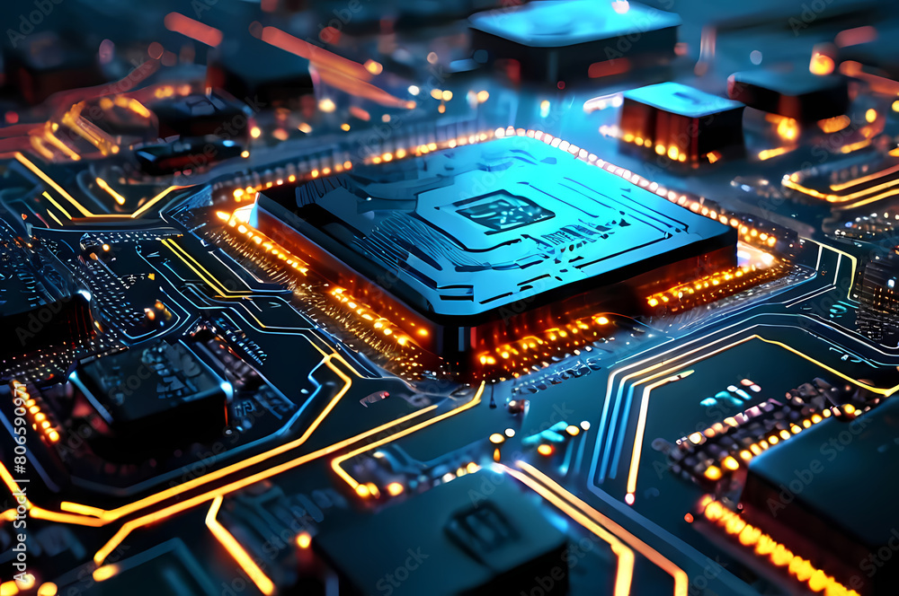Cybersecurity graphics of chip Cybersecurity graphics of chip