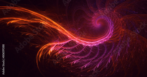 3D manual rendering abstract fractal light background. Its not AI Generatd illustration.