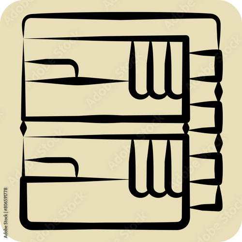 Icon Train Bed. related to Train Station symbol. hand drawn style. simple design illustration