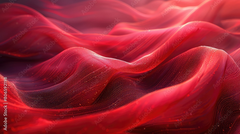 Obraz premium Abstract red wave pattern design background 3d rendering