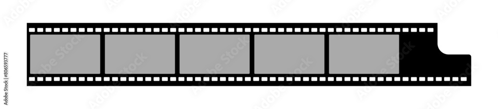 Grunge film strips collection. Old retro cinema movie strip video recording. Vector .