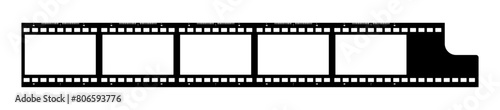 Grunge film strips collection. Old retro cinema movie strip video recording. Vector .