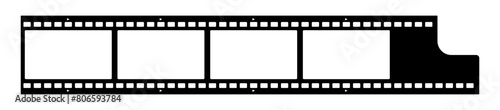 Grunge film strips collection. Old retro cinema movie strip video recording. Vector .