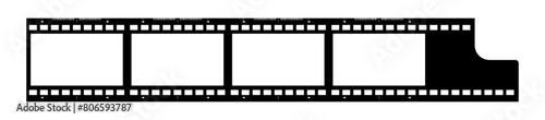 Grunge film strips collection. Old retro cinema movie strip video recording. Vector .