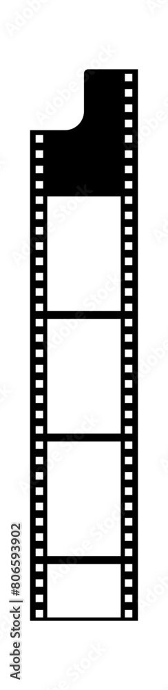 Grunge film strips collection. Old retro cinema movie strip video recording. Vector .