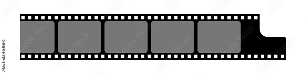 Grunge film strips collection. Old retro cinema movie strip video recording. Vector .