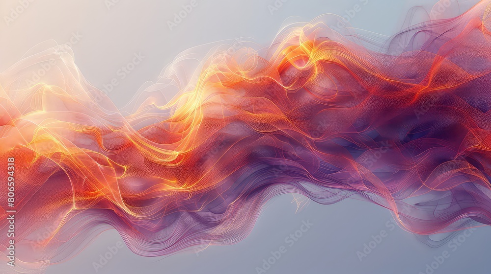 Abstract background flowing red and blue smoke Fantasy fractal texture 3D rendering