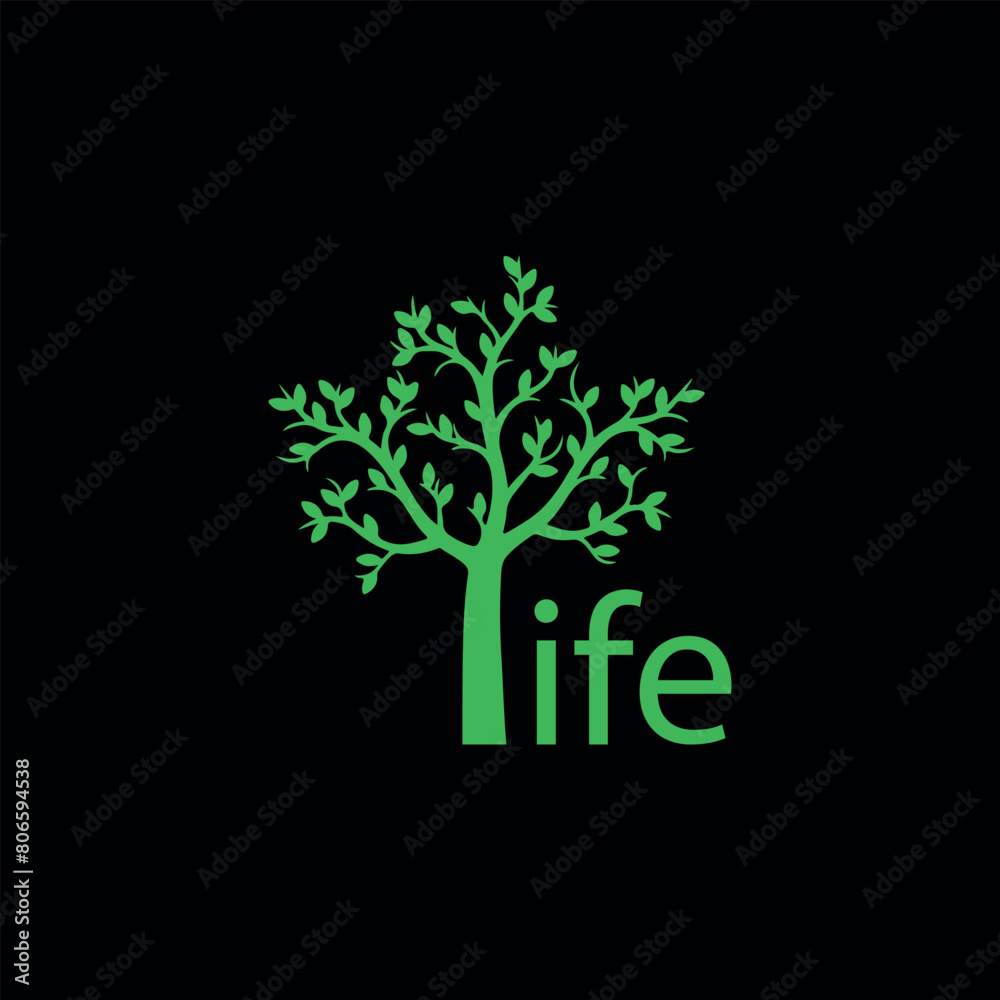 Obraz premium Tree and roots vector, abstract tree logo with circle shapes