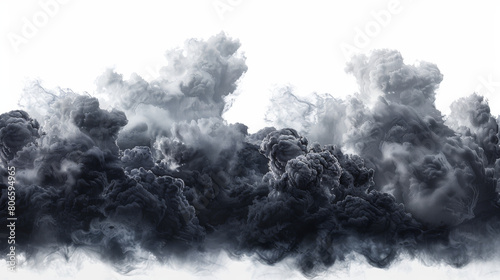 Black storm clouds on a white background