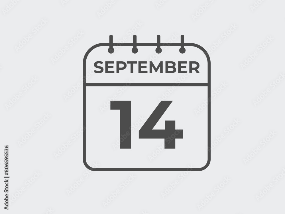 September 14 calendar reminder. 14 September daily calendar icon template. Calendar 14 September icon Design template. Vector illustration
September 14 calendar reminder. 14 September daily calendar icon template. Calendar 14 September icon Design template. Vector illustration