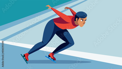 A splitsecond shot of a skaters determined gaze as they approach a sharp corner their determination evident in every inch of their body.. Vector illustration