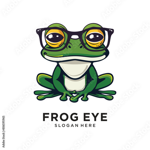 frog eye logo design vector illustration