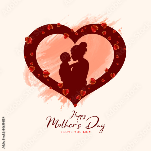 Stylish elegant Happy Mother's day celebration greeting card design