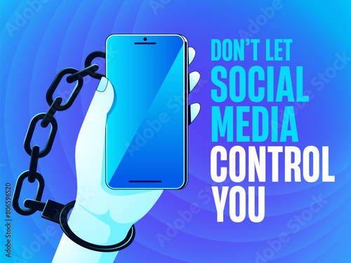 Take Control-Break Free from Social Media and mobile phone awareness poster - Vector Design