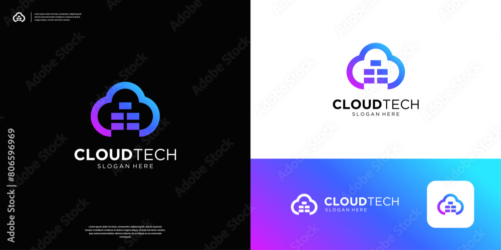 Cloud database storage logo design inspiration. Cloud database storage logo design inspiration.