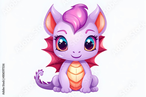 Cute Dragon cartoon Kawaii Magic perfect for Nursery Wall children isolated on transparent background baby shower card t shirt