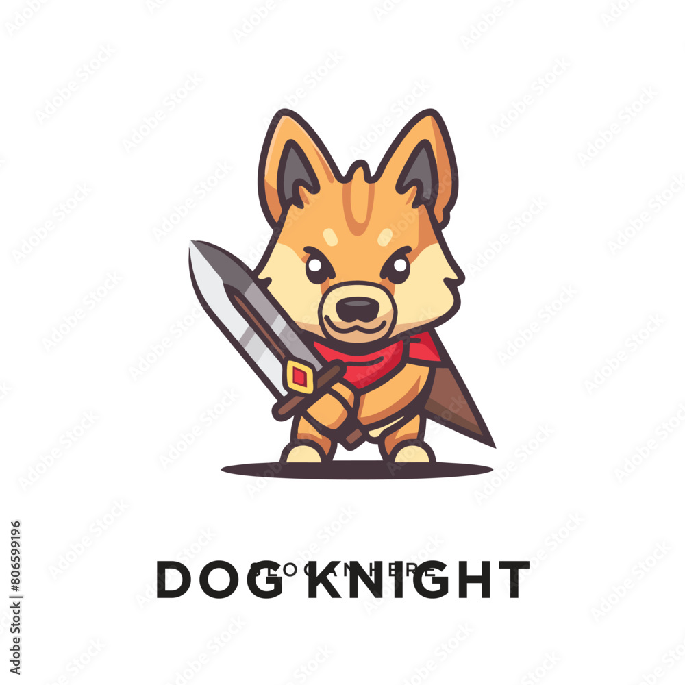 dog sword logo design vector illustration dog sword logo design vector illustration