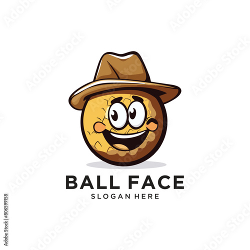 ball face logo design vector illustration photo