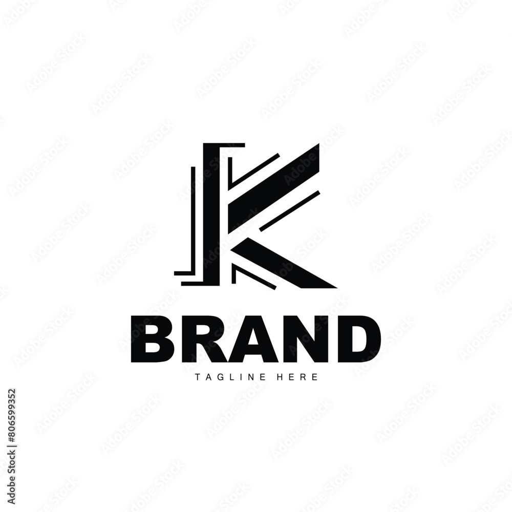 Fototapeta premium Alphabet letter K initial logo design simple product brand template
