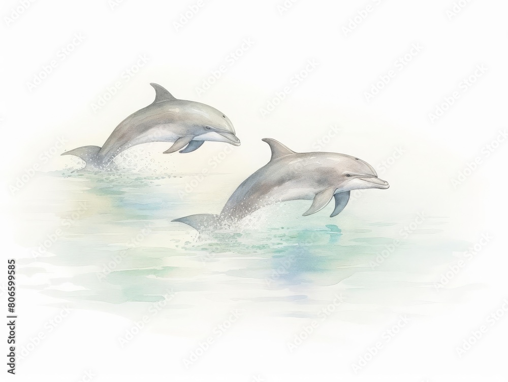 Fototapeta premium dolphin watching, dolphins near the coast