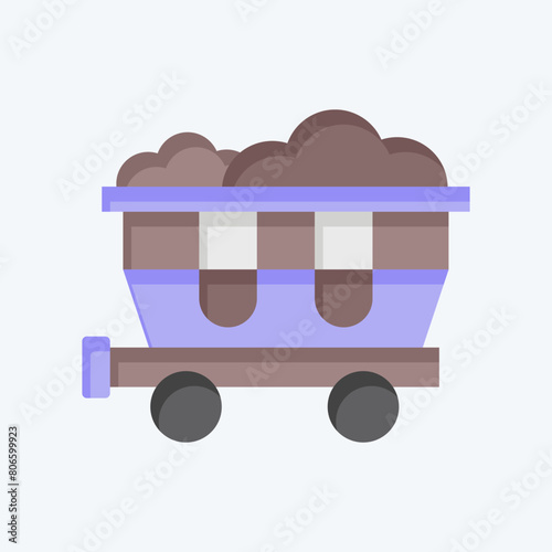 Icon Coal Wagon. related to Train Station symbol. flat style. simple design illustration