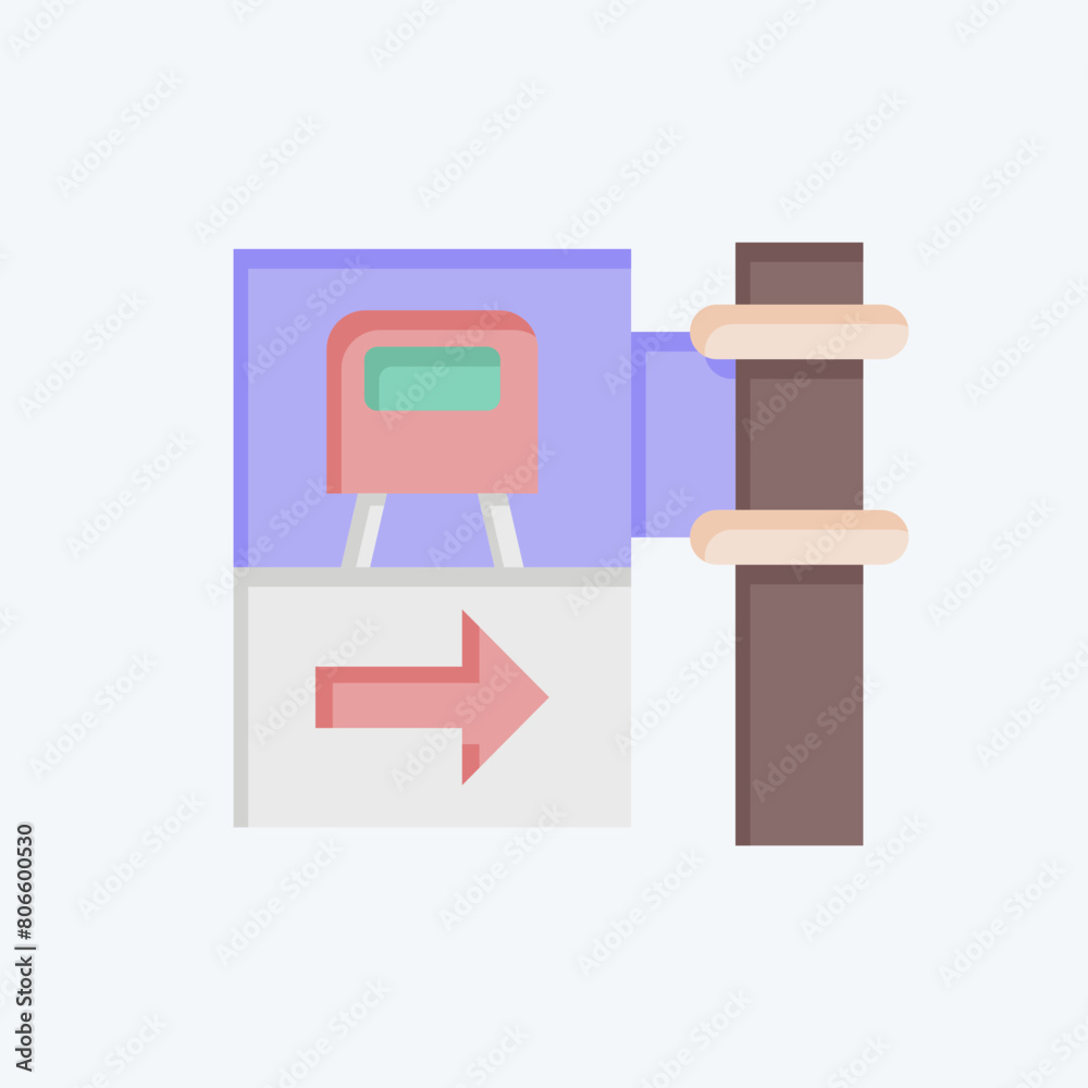 Icon Train Station. related to Train Station symbol. flat style. simple design illustration Icon Train Station. related to Train Station symbol. flat style. simple design illustration