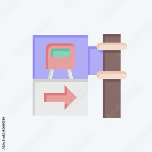 Icon Train Station. related to Train Station symbol. flat style. simple design illustration