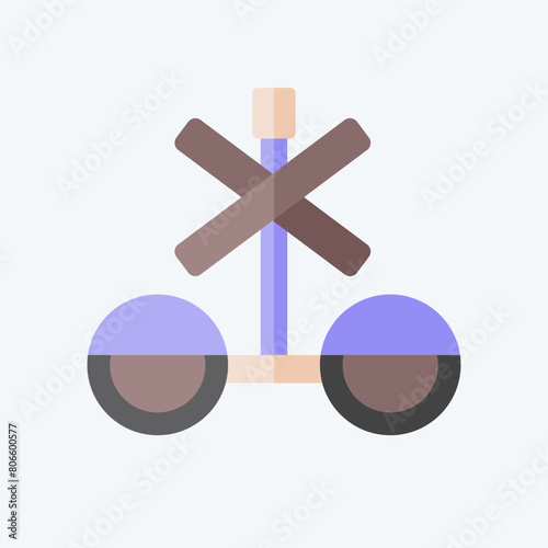 Icon Train Stop Sign. related to Train Station symbol. flat style. simple design illustration