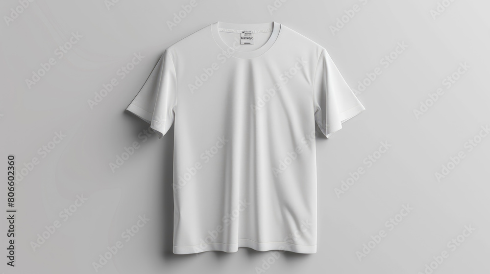 White classic blank t-shirt mock-up for logo, text or design on white background. Ready to replace your design