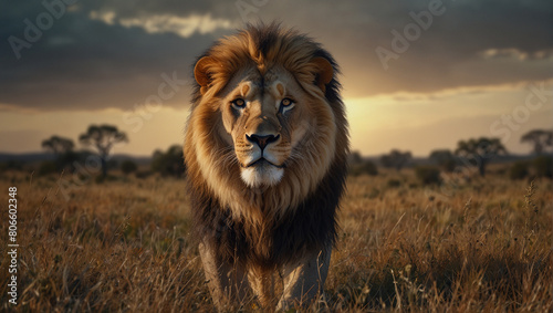 male lion in the wild