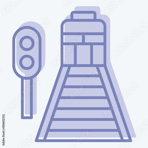 Icon Railway. related to Train Station symbol. two tone style. simple design illustration