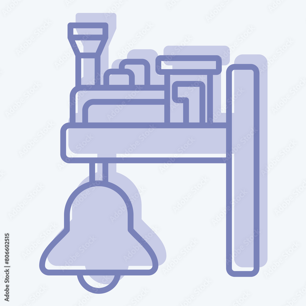 Obraz premium Icon Train Bell. related to Train Station symbol. two tone style. simple design illustration