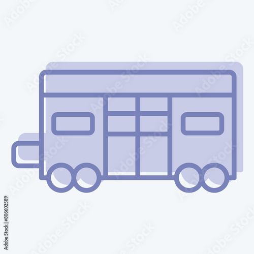 Icon Train Coach. related to Train Station symbol. two tone style. simple design illustration
