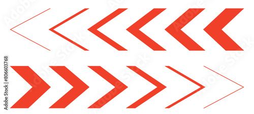Acceleration Red Arrow icon, turn sign, speed - Vector Isolated