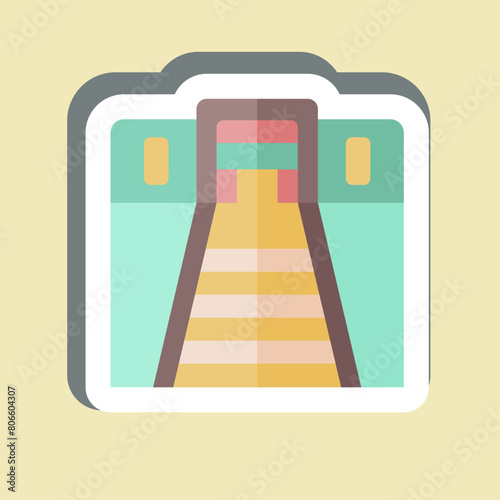 Sticker Tunnel. related to Train Station symbol. simple design illustration
