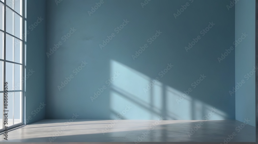 Fototapeta premium Empty room with a window shadow. Background, perfect for product presentation.