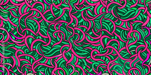 Seamless abstract pattern, tangle wavy hair background 